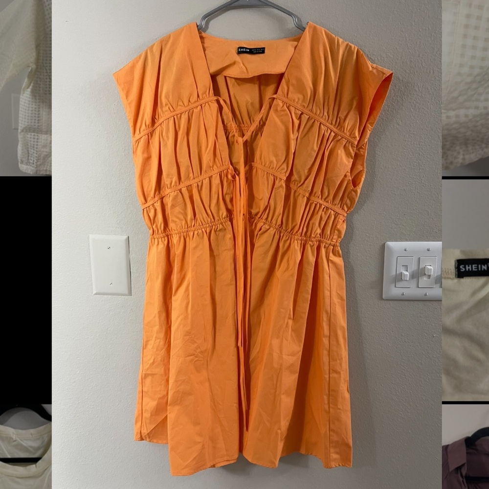 Orange Tie Up Dress